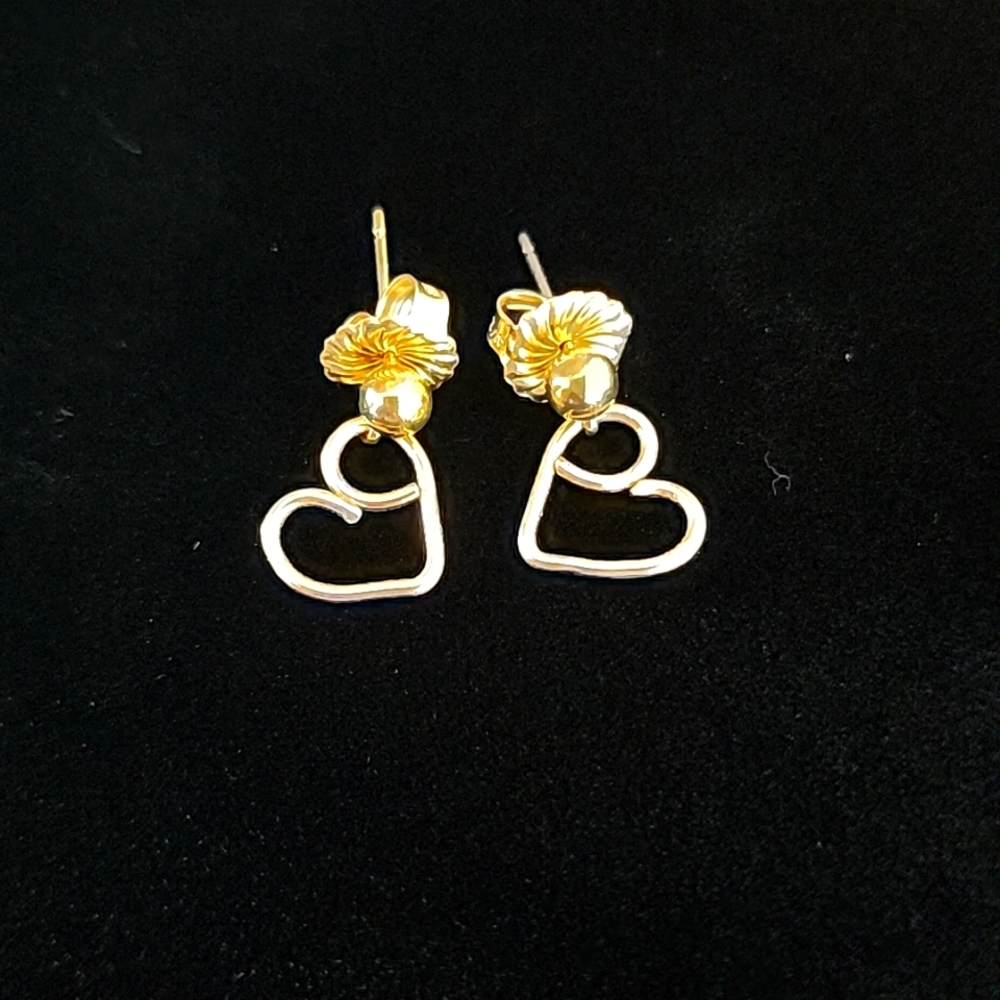 Handmade Gold filled Heart Stud Earrings